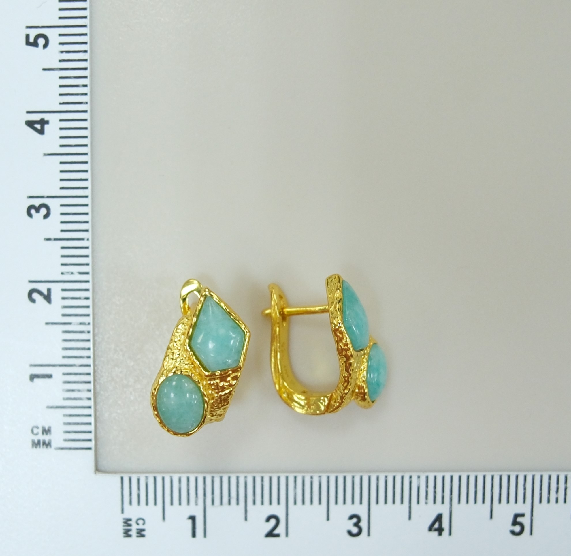 Серебряные серьги с амазонитами